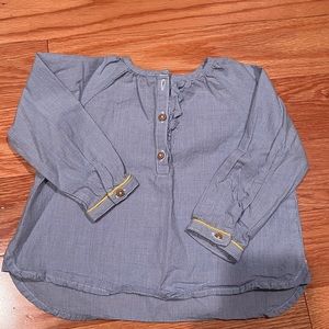 Zara Baby Girl Blue Patterned Top Sz 9/12 months